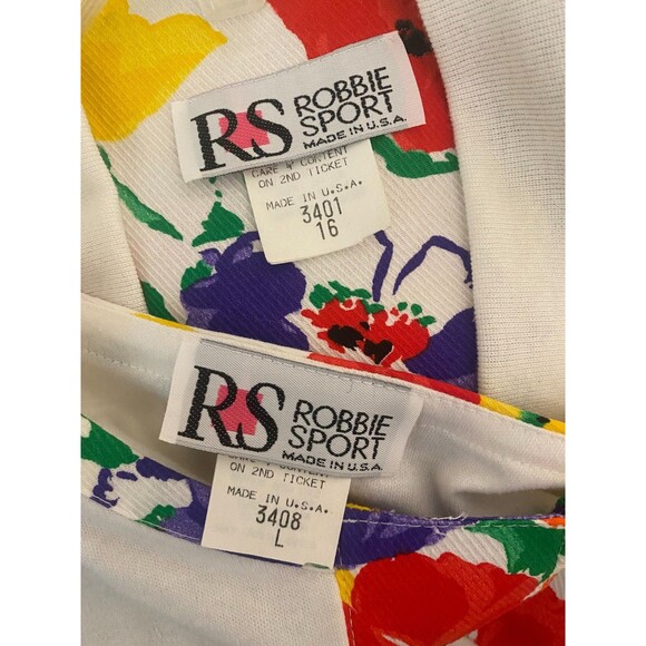 NOS Vtg ROBBIE SPORT Womens Sz 16 2pc Set Jacket & Blouse Bright Floral Colorful - Picture 6 of 14